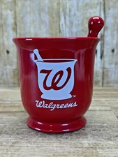 Walgreens Red Mortar and Pestle Apothecary  Advertising Display Cup