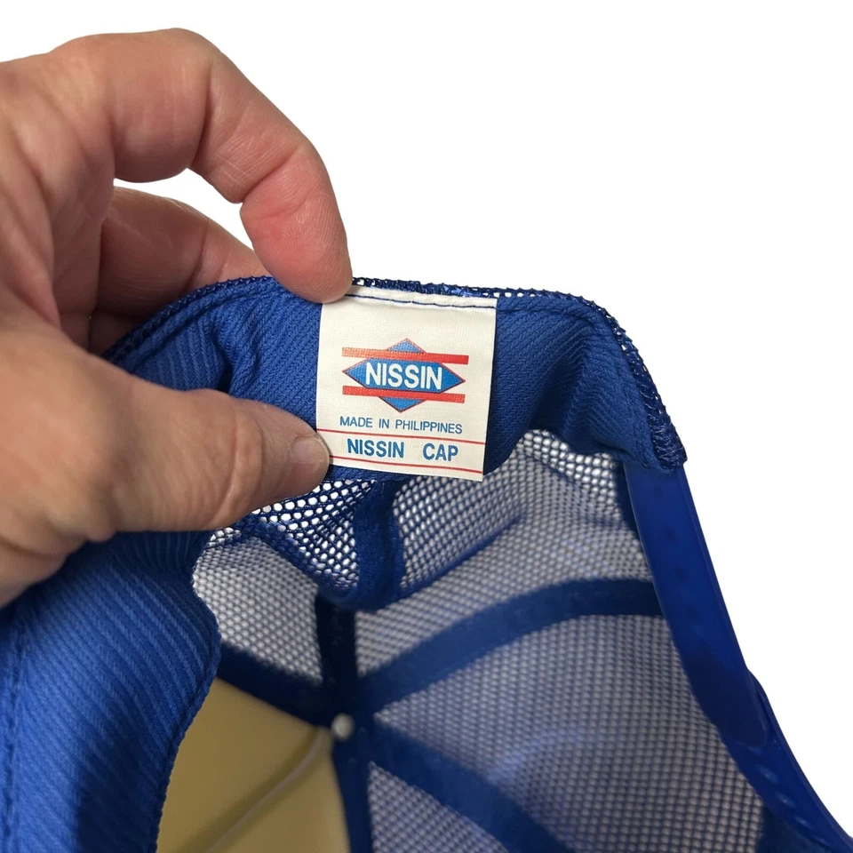 Nuevo de Lote Antiguo De Colección Años 80 Nissin Azul Malla CAMIONERO Sombrero ASNT Mayor HOUSTON Gorra Snapback Foto 3 de 4