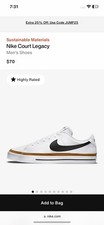 Size 10 - Nike Court Legacy Next Nature White Desert Ochre