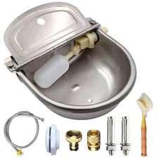 Automatic ProHydrate Stainless Water Bowl Fountain Set - Dog Horses Farm Animals