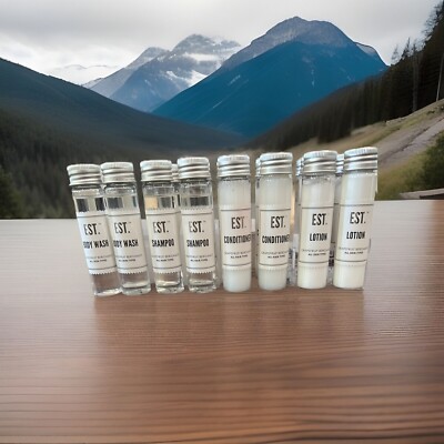 Lot of 18 World Amenities EST Shampoo Conditioner Lotion Body Wash Hotel Travel