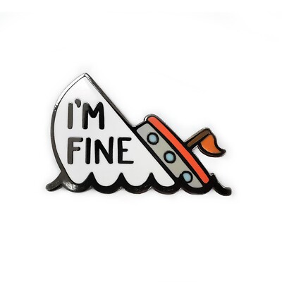 I'm Fine Sinking Ship Golf Ball Marker with Magnetic Hat Clip, Funny Golf Gift