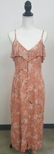 Sanctuary Isabella Peach Floral Button Up Woman's Maxi Dress NWT $158 Choose Sz