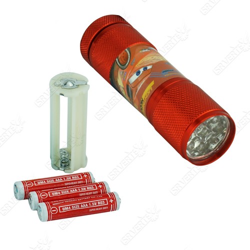 Kids Licensed Disney Cartoons Aluminium 9 LED Torch Light Boys Xmas Gift 8.7cm - Picture 205 of 302