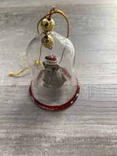 Glass Bell Christmas Tree Ornament with Dog inside