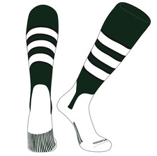 PEAR SOX OTC Baseball Softball Stirrup Socks (C, 5in) Forest Green, Black, White