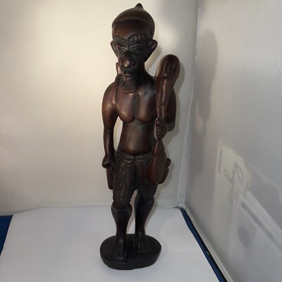 Kunst Stammes Skulptur handgeschnitzt Vintage Holz afrikanisch 35 cm Wohndeko Geschenkidee