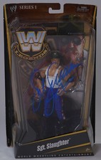 Sgt. Slaughter Signed 2010 Mattel WWE Legends #1 Action Figure BAS COA Autograph
