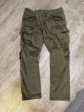 Vintage US Army Officer Green Cargo Rugged Khaki Relaxed Fit Pants Size 34W/30L