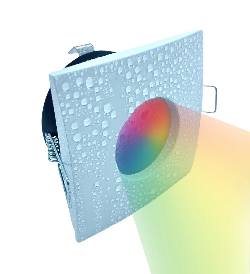 Faretto Led da incasso per bagno box doccia lampada RGBW GU10 cromoterapia IP54 - Immagine 3 di 4