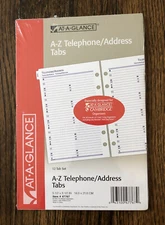 At-A-Glance A-Z Telephone/Address Tabs 5 1/2 x 8 1/2, #47767, 12 tab set