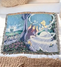 VTG 1990s The Northwest Company Blanket Throw Cinderella Disney Princess