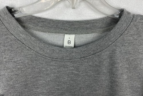 Blooming Jelly "B" Distressed Skull Print Lightweight Sweatshirt Sz L Gray SOFT - Picture 4 of 7