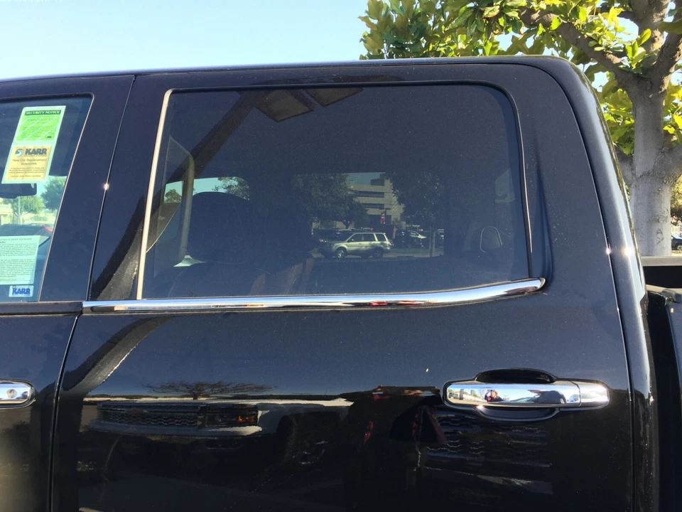 Cubierta de alféizar de ventana TFP 35130BL para GMC Sierra 2500HD doble cabina 2015-2018 4 puertas 4 piezas Foto 2 de 4