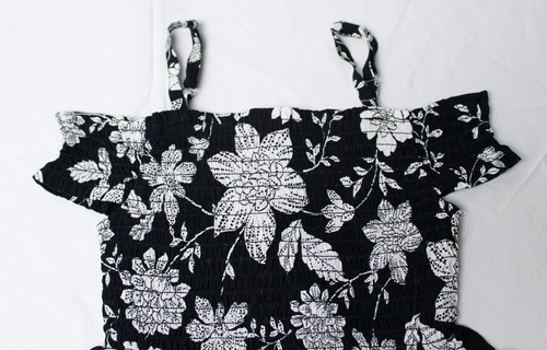 The Children's Place Girl's Mommy And Me Floral Smocked Dress LB3 Black Size 5/6 - Picture 2 of 3