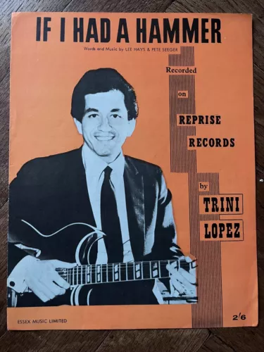 If I Had A Hammer Trini Lopez 1959 Sheet Music