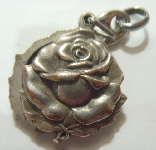 vintage double sliding religious catholic Saint Mary Jesus Rose pendant 53903 - Picture 5 of 5