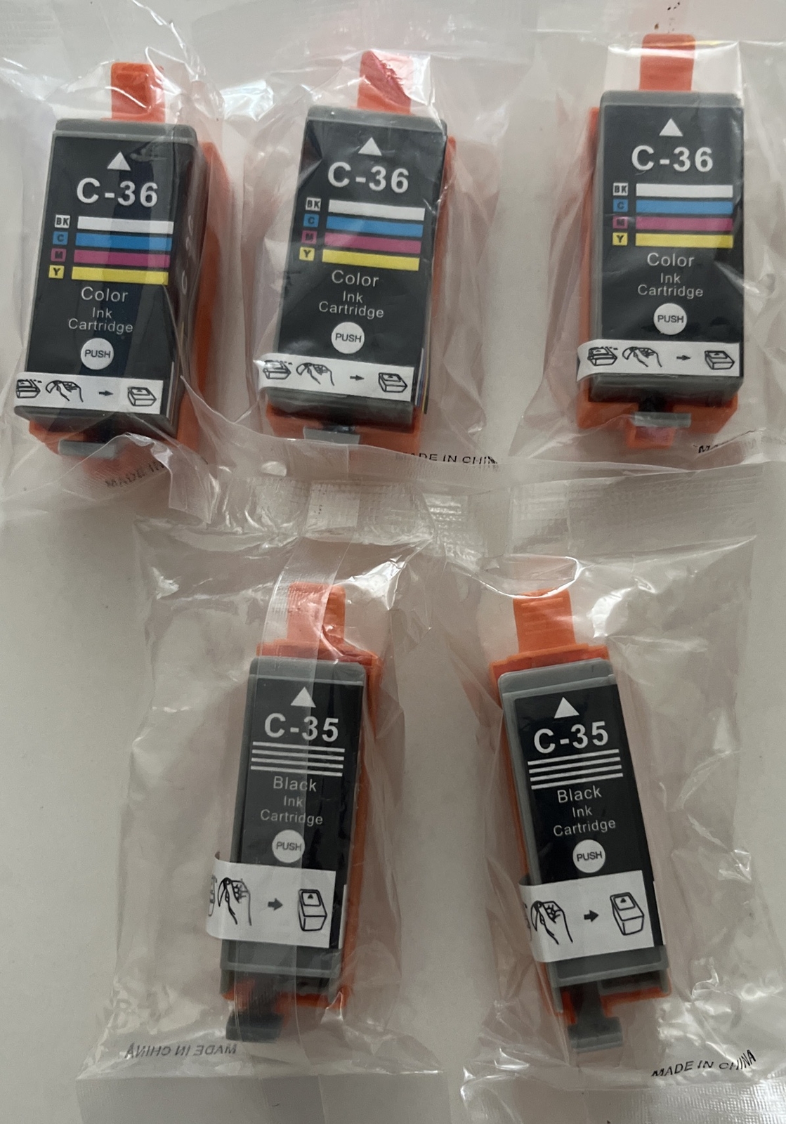 Ink Cartridges Black & Color for PGI-35 CLI-36 for Canon Pixma iP100 iP11 Bundle-image