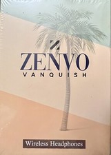 Zenvo Wireless Headphones Navy  Gold Adjustable Comfort Fit Folding NIB