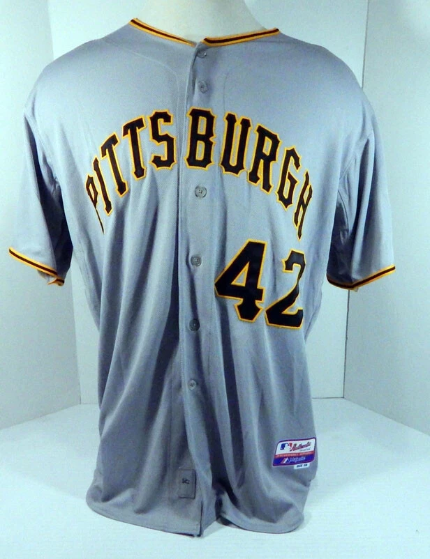 Pittsburgh Pirates 19 #42 Game Issued Grey Jersey Jackie Robinson Day 634