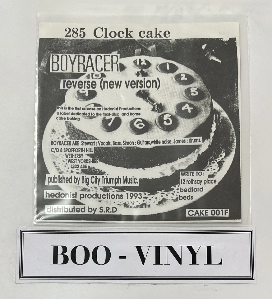 Boyracer - 285 Clock Cake 7” Flexi Disc Record Single Sided Indie Rock EX / EX - Image 2 of 4