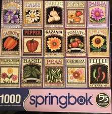 SPRINGBOK 1000 Piece Jigsaw Puzzle "Garden Goodness" Colorful Vegetables Free Sh