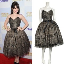 Vtg Dolce & Gabbana C.2012 Special Piece Label Metallic Black Corset Dress S 40