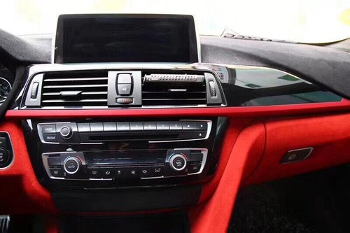 FOR BMW F30 F31 F34 M PERFORMANCE GLOSS BLACK RED SPORT INTERIOR TRIM LHD - Picture 8 of 11