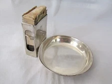 Vintage / Antique Asprey London Sterling Silver Matchbox Holder & Ash Bowl 1920s