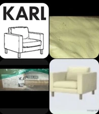 IKEA Karlstad Armchair Sivik Light Yellow Chair Cover,BONUS Back or Pet Cush Cov