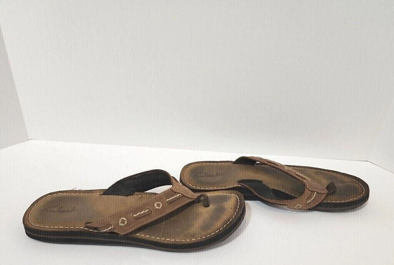 Sandali infradito Clarks in pelle marrone 36469 donna taglia 9M