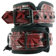 Slave Leather Beginner Ankle Cuffs BDSM Fetish Bondage Adjustable Restraint