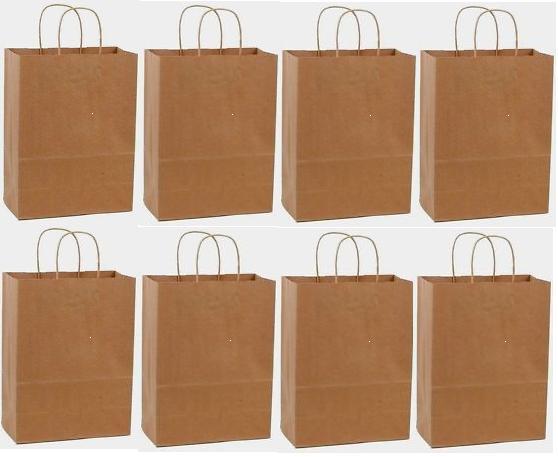 25 18x7x18 Kraft Brown Paper Handle Shopping Gift Merchandise Carry Retail Bags