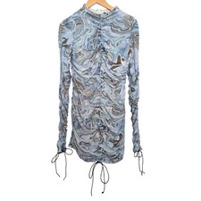 H:ours Revolve Gianna Mini Dress Multi Swirl Print Ruched Party Groovy Retro