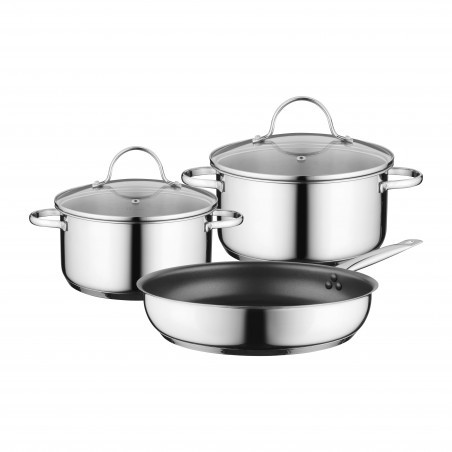 Bosch HEZ9SE030 Set 3 Pentole Induzione: Acciaio Inox di Alta Qualità