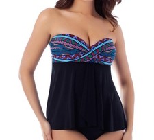 Miraclesuit Bandeau Tankini Top Purple