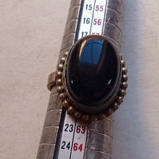 EXTREMELY RARE VINTAGE BLACK STONE RING HANDMADE ANTIQUE STYLE COLLECTIBLE