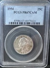 1954 Washington Quarter 25C PCGS PR67CAM