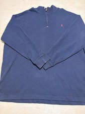 POLO Ralph Lauren Men's Size 2XLT Navy Blue 1/4 Zip Pullover Sweater