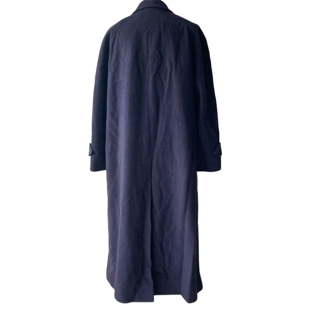 Burberry Long Coat Navy Blue Cashmere Blend With Buttons Size 11 For Women thumbnail 22