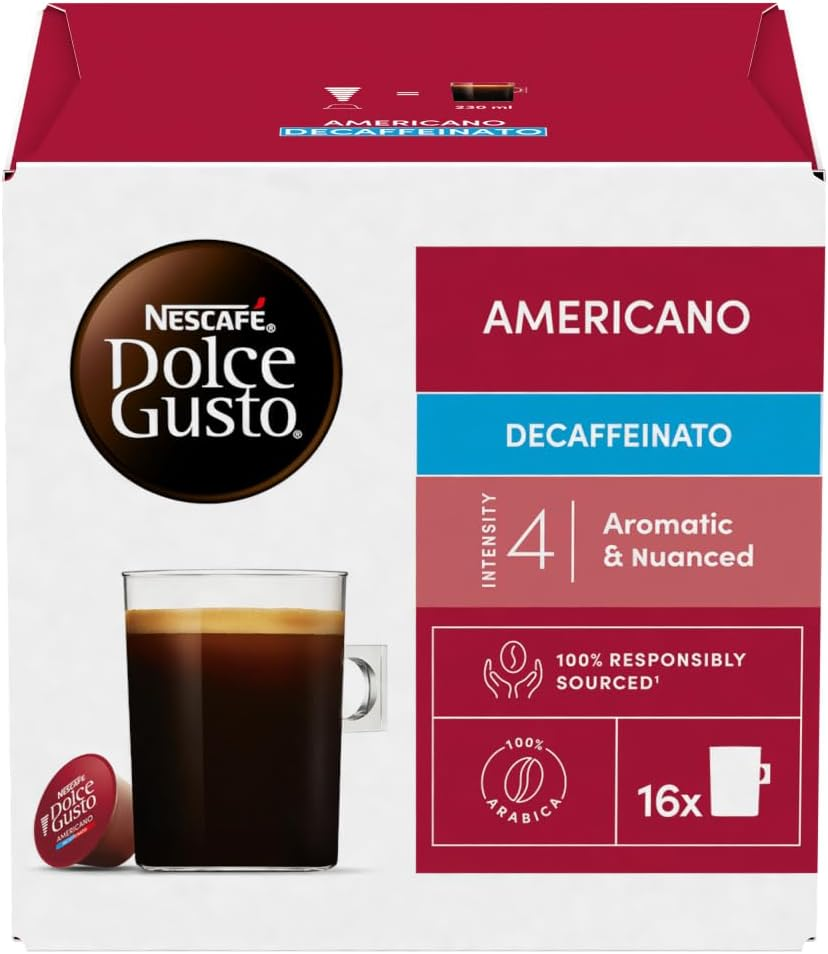 NESCAFÉ DOLCE GUSTO Americano Decaf Coffee Pods (Total 48 Servings)