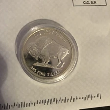 US LIBERTY Buffalo Round Coin .999 One Troy Ounce Fine Silver Bullion