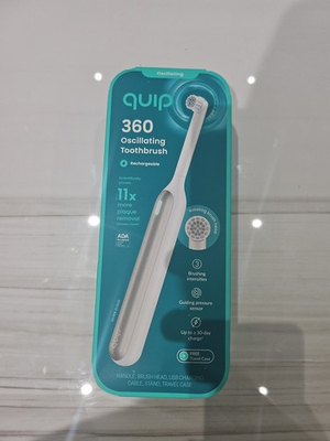 #ad #ad Quip 360 Oscillating Toothbrush Rechargeable w Traveling Case White amp; Silver $19.99