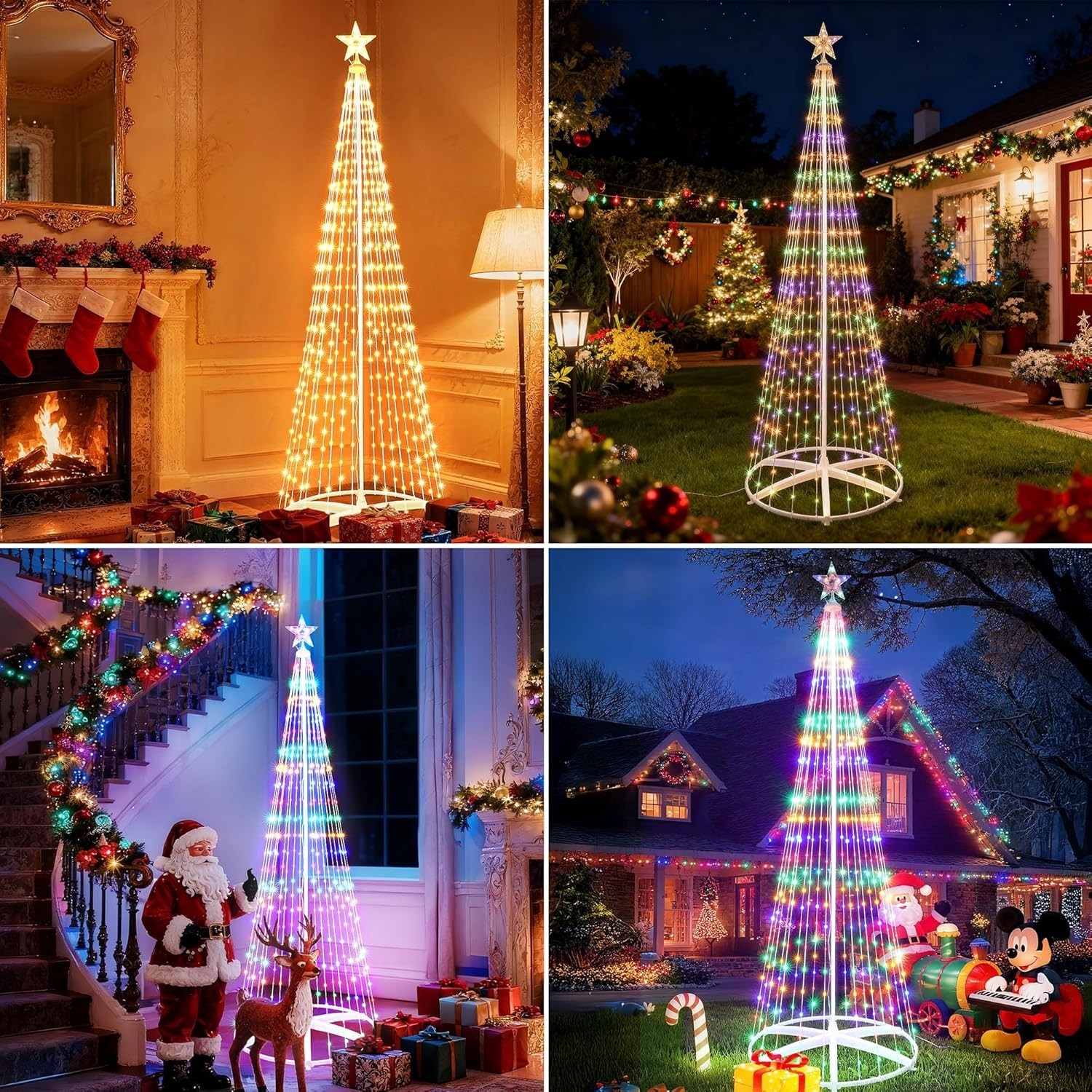 9.5ft Christmas Light Tree Show Cone 478 LED Lights Outdoor Xmas Home Yard Decor