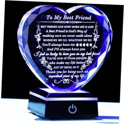 Best Friend Birthday Gifts with Colorful LED Base Crystal Best Friend Gifts 2