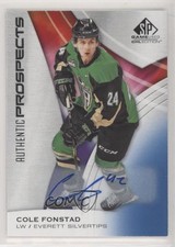 2019-20 Upper Deck SP Game Used CHL Edition Blue Auto Cole Fonstad #46 Auto 5gf