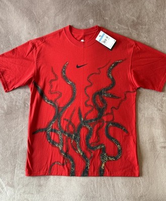 Size Medium Nike X Stranger Things Vecna Foamposite Max90 Tee Shirt Vines - Red