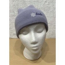 BULA Knit Beanie Hat Purple Snowflake Logo Fleece Lined Made in Canada