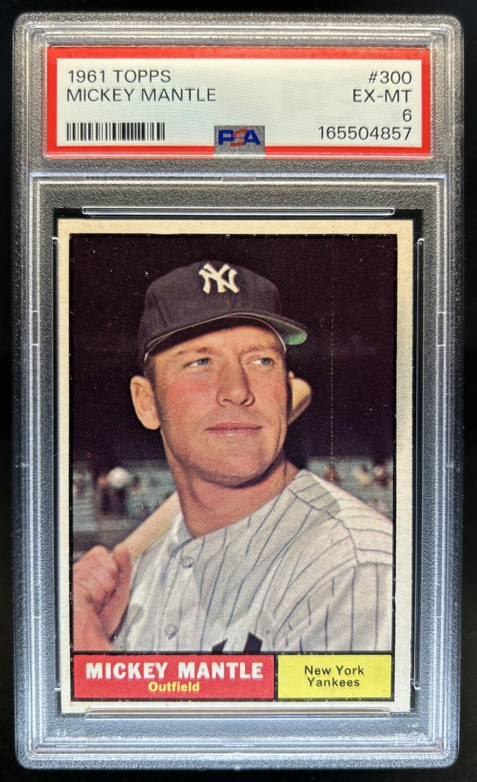 1961 Topps Mickey Mantle #300 New York Yankees PSA 6 view 1
