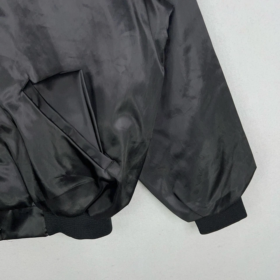 Vintage Western Star Trucks Jacket Mens XL Black Satin Bomber Cardinal USA 90s - Image 4 of 4